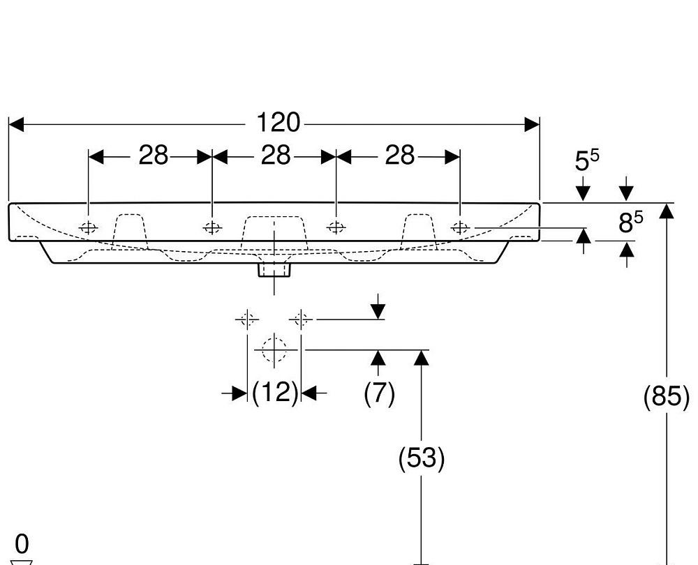 Geberit Smyle Square, Раковина, 500.226.01.1