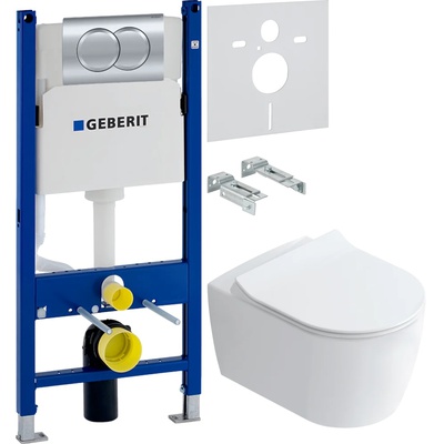Geberit без коллекции, Унитаз подвесной с инсталляцией и кнопкой, 893104970