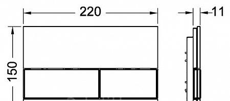 Кнопка смыва - Tece, Square, 2.6x24.6x16.4 см, 9240808