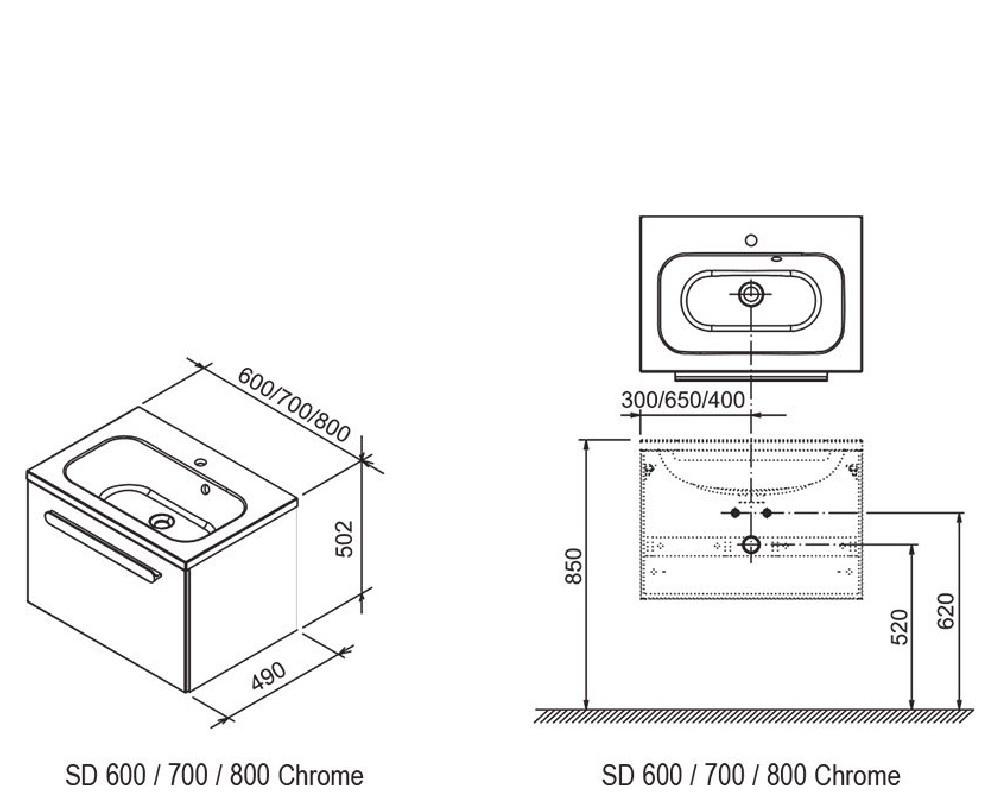 Ravak Chrome, Тумба для раковины, X000000530