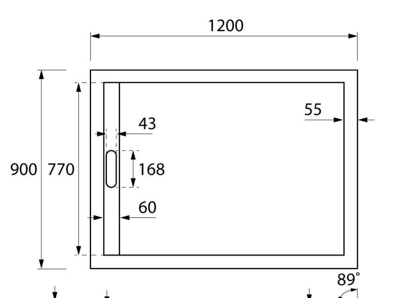 Душевой поддон - Cezares, Tray, 90x120x3 см, TRAY-AS-AH-120/90-30-NERO / AS-AH-120/90-30-NERO