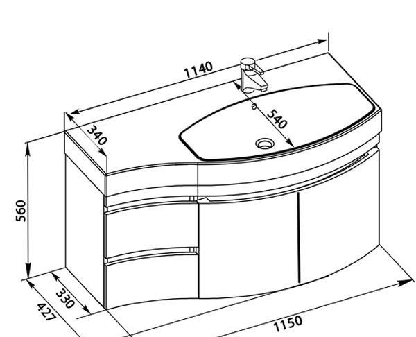 Aquanet Опера, Тумба с раковиной, 00169654