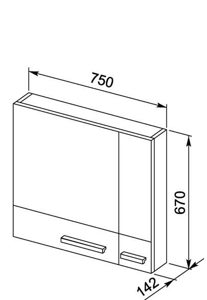 Aquanet Нота, Шкаф-зеркало, EB1104-M47