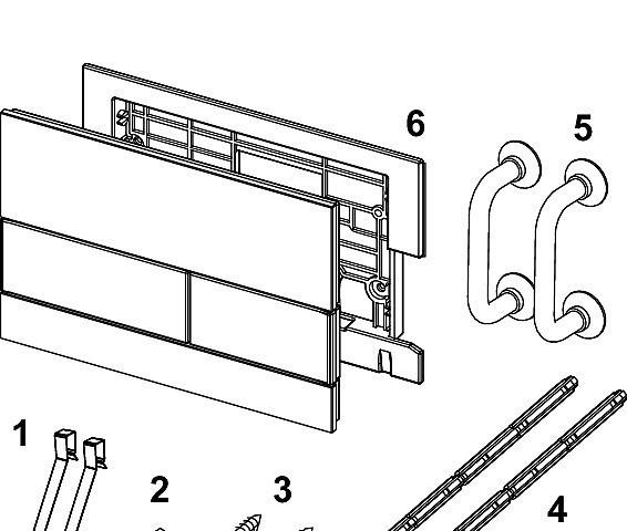Кнопка смыва - Tece, Square II, 3x22x15 см, 9240839