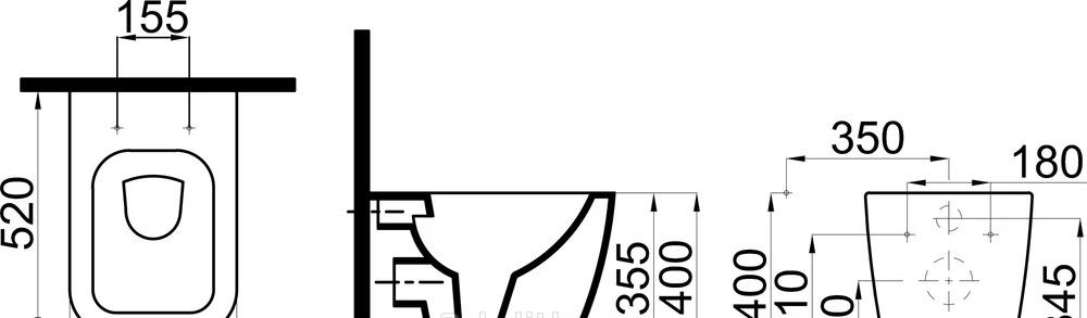 Geberit без коллекции, Унитаз подвесной с инсталляцией и кнопкой, FOS05.BI