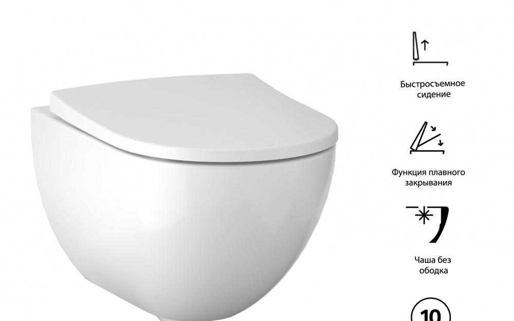 Geberit Acanto, Унитаз подвесной с инсталляцией и кнопкой, 500.128.21.A