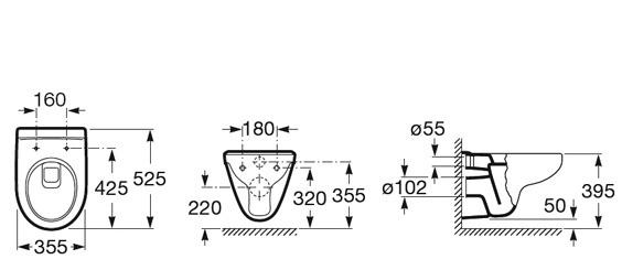 Roca Victoria, Унитаз подвесной, 34630300R