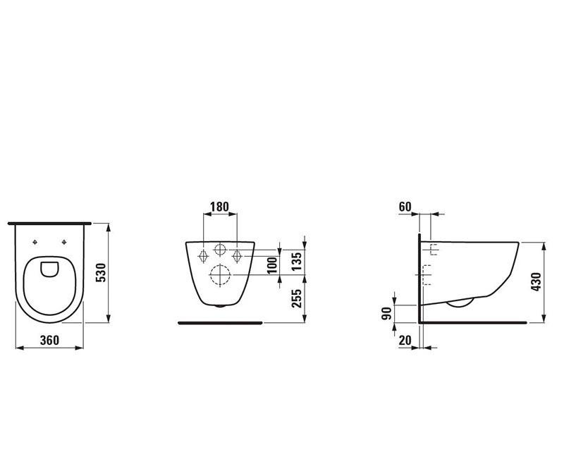 Laufen Pro Rimless, Унитаз подвесной, 8.6695.7.000.000.1