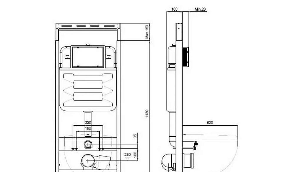 Aquatek Европа, Унитаз подвесной с инсталляцией и кнопкой, SET AQUATEK ЕВРОПА