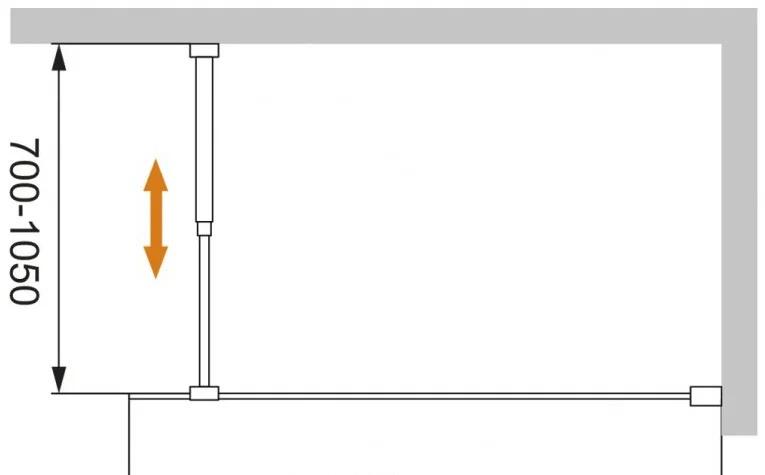Душевая перегородка - Cezares, Liberta, 80x195 см, L-1-TB-80-C-Cr / LIBERTA-L-1-TB-80-C-Cr
