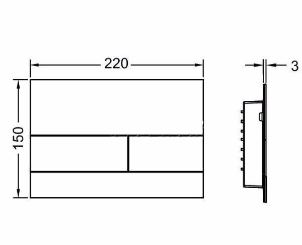 Кнопка смыва - Tece, TECEsquare II, 0.3x22x15 см, 9240833