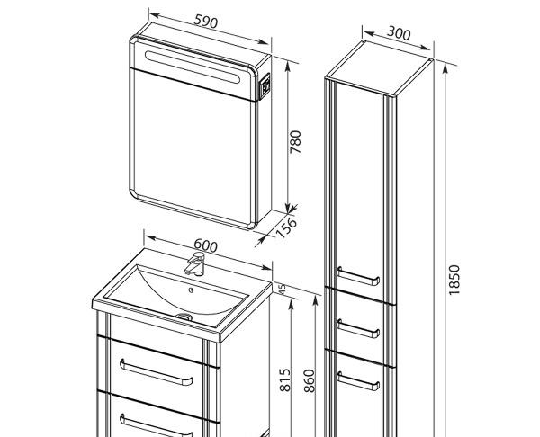 Aquanet Лукка, Зеркало, 00178954