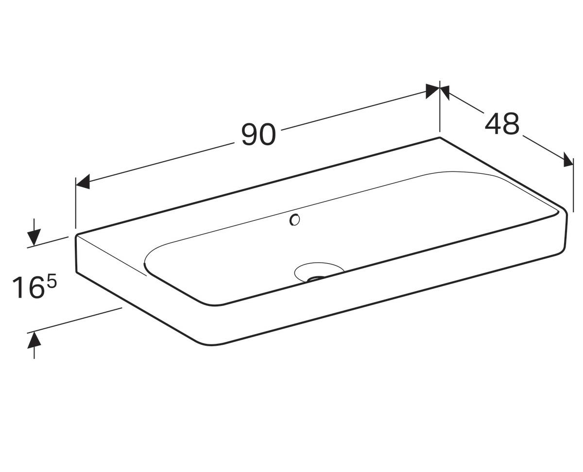 Geberit Smyle Square, Раковина, 500.250.01.1