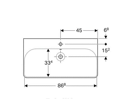 Geberit Smyle Square, Раковина, 500.251.01.1