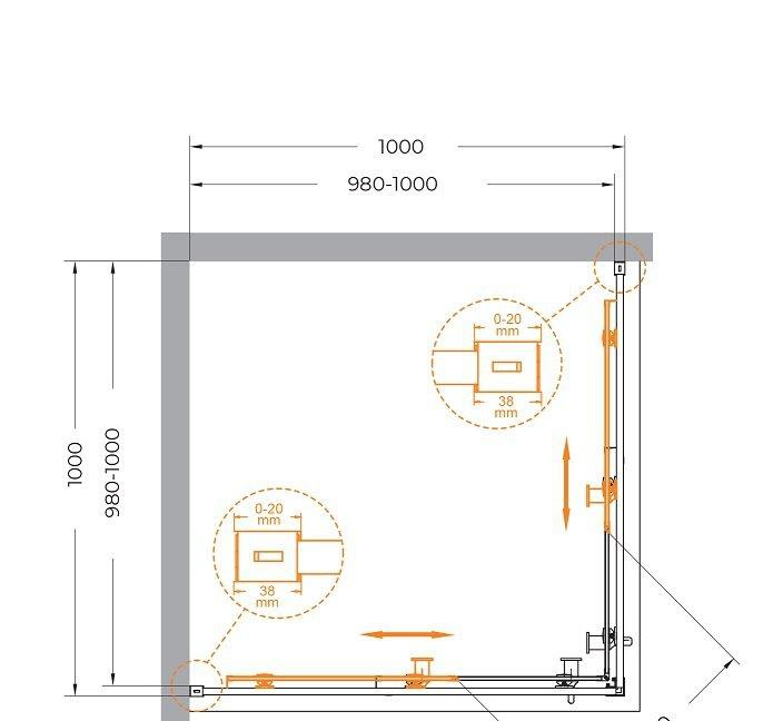 Душевой уголок - Cezares, Relax 304, 100x100x200 см, RELAX-304-A-2-100-C-CR