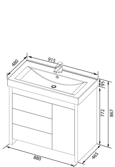 Aquanet Тиана, Тумба для раковины, 54354