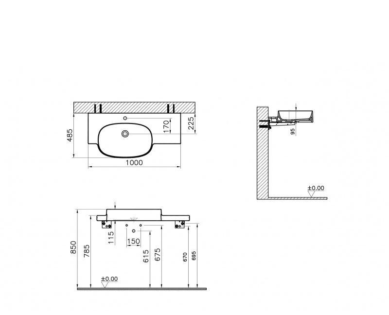 Vitra Voyage, Раковина, 7220B403-0041