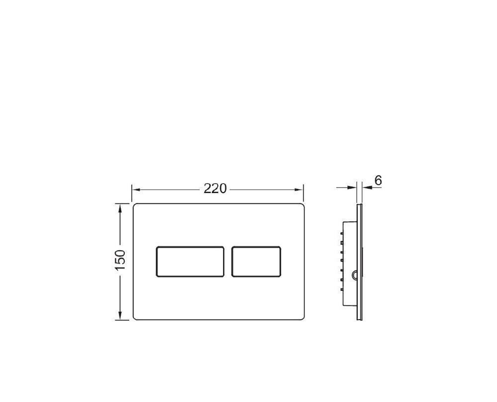 Кнопка смыва - Tece, TECEsolid, 0.6x22x15 см, 9240431