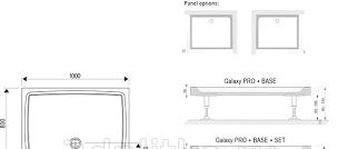 Душевой поддон - Ravak, Gigant Pro, 80x100x3 см, XA03A411010