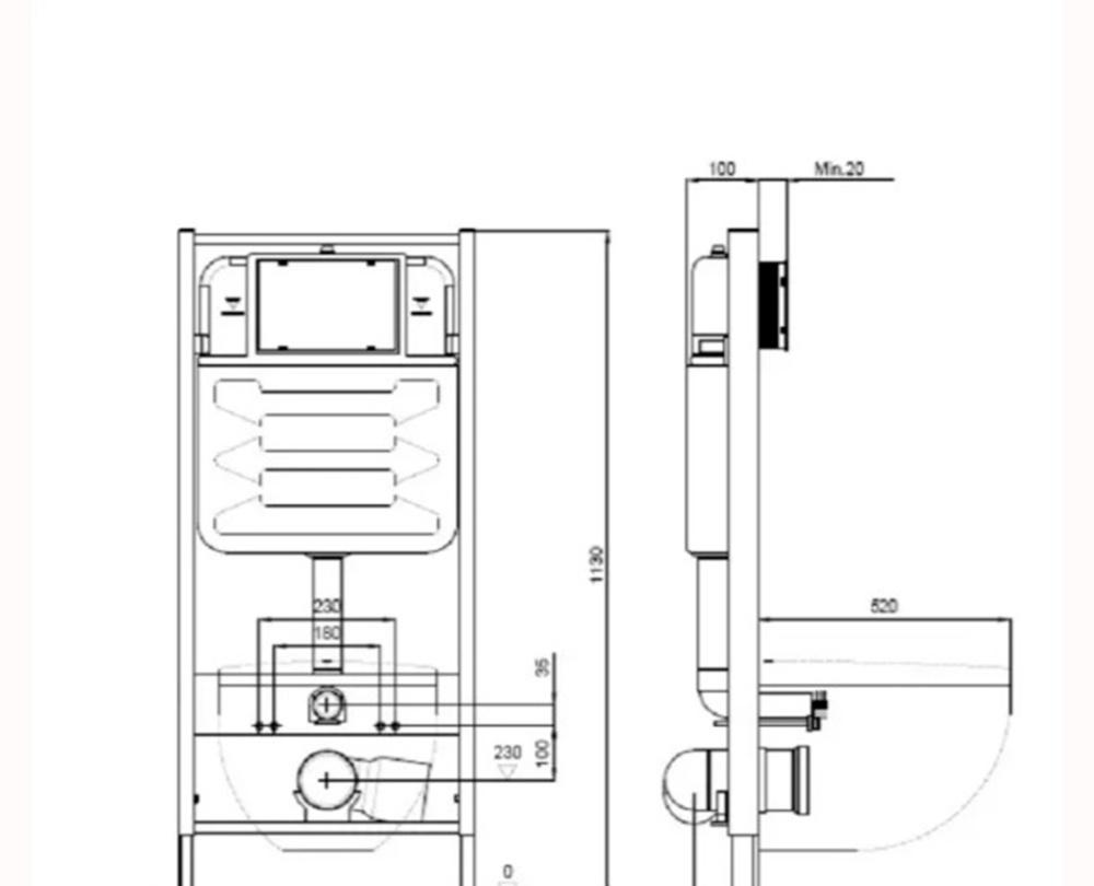 Vitra Spinflush, Унитаз подвесной с инсталляцией и кнопкой, сет AquatekVitrA S10 SpinFlush