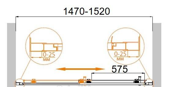 Душевая дверь - Cezares, Molveno, 150x195 см, BF-1-150-P-Cr / MOLVENO-BF-1-150-P-Cr