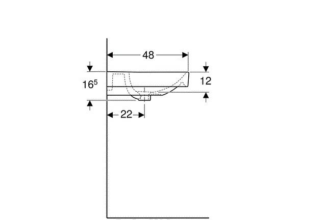 Geberit Smyle Square, Раковина, 500.229.01.1