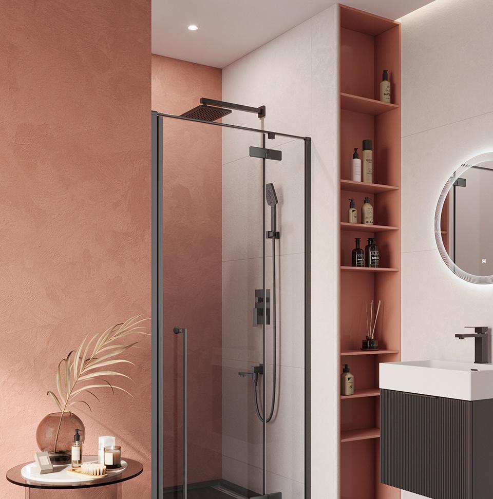 Душевая дверь - Cezares, Liner, 90x195 см, LINER-B-12-90-C-NERO-R