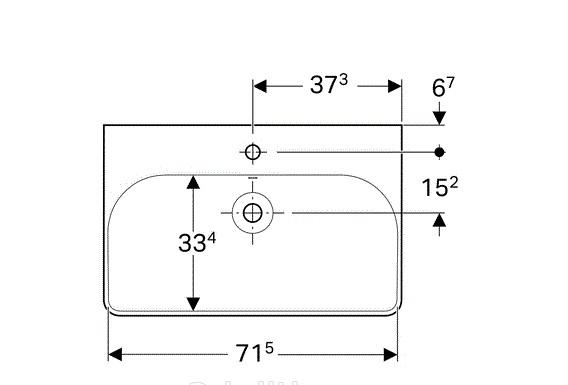 Geberit Smyle Square, Раковина, 500.249.01.1