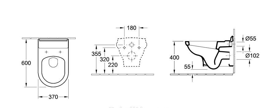 Villeroy&Boch Hommage, Унитаз подвесной, 6661B0R1