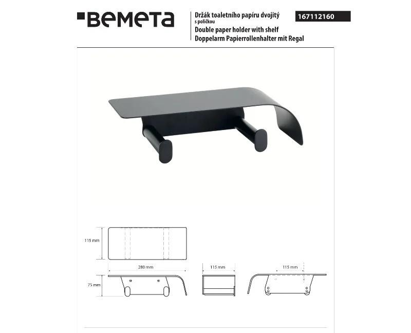 Bemeta Organic Black, Держатель туалетной бумаги, 167112160