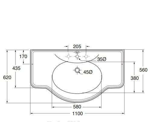 Azzurra Jubilaeum, Раковина, JULP1106200MBI (JUB200/110 bi))*1