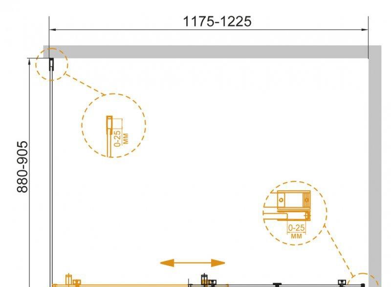 Душевой уголок - Cezares, Stylus Soft, 90x120x195 см, STYLUS-SOFT-AH-1-120/90-C-Cr