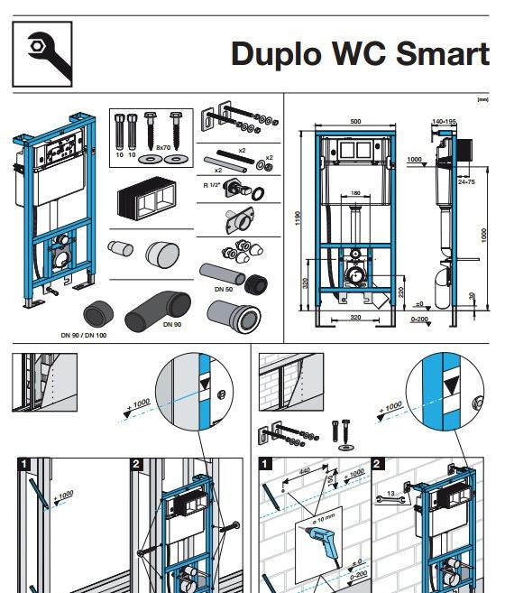Инсталляция для унитаза - Roca, Duplo Smart WC, 14x50x119 см, 890090800