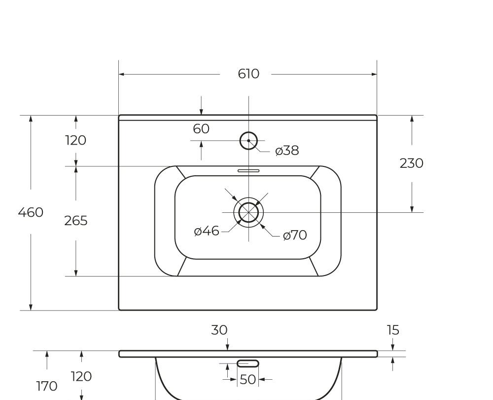Cezares Duet, Раковина, CZR-8095-60