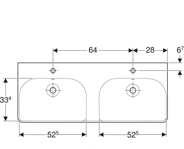 Geberit Smyle Square, Раковина, 500.223.01.1