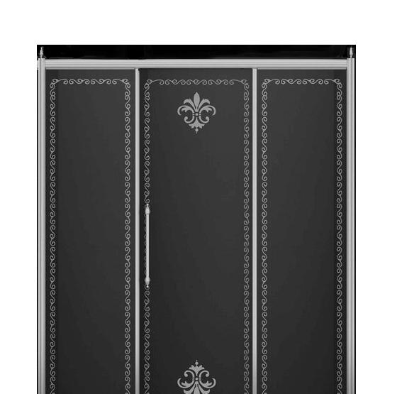 Душевая дверь - Cezares, Retro, 180x195 см, RETRO-BF-11-30+120+30-CP-Br / RETRO-A-BF-11-30+120+30-CP-Br