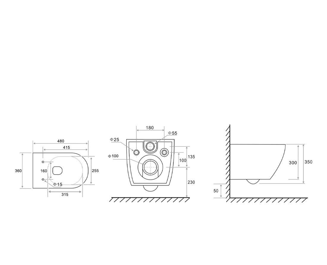 Tece TECEspring K, Унитаз подвесной, 9700997
