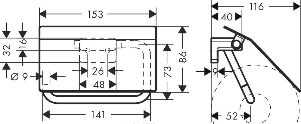 Hansgrohe AddStoris, Держатель туалетной бумаги, 41753700