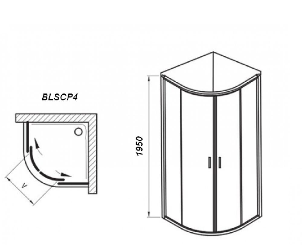 Душевой уголок - Ravak, Blix Slim, 90x90x195 см, X3BM70C00Z1