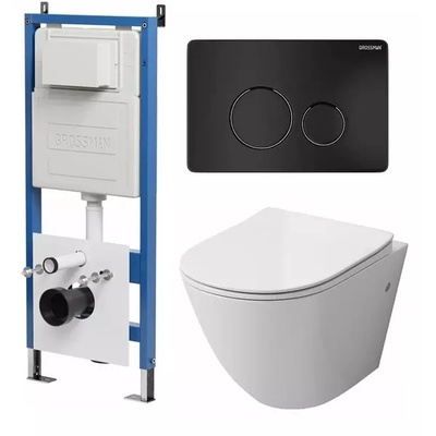 Grossman без коллекции, Унитаз подвесной с инсталляцией и кнопкой, 97.4411S.05.21M