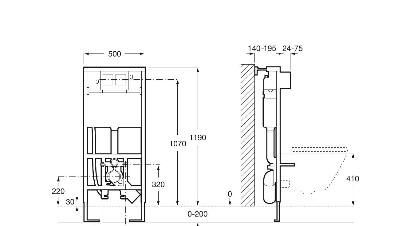 Инсталляция для унитаза - Roca, Duplo Smart WC, 14x50x119 см, 890090800