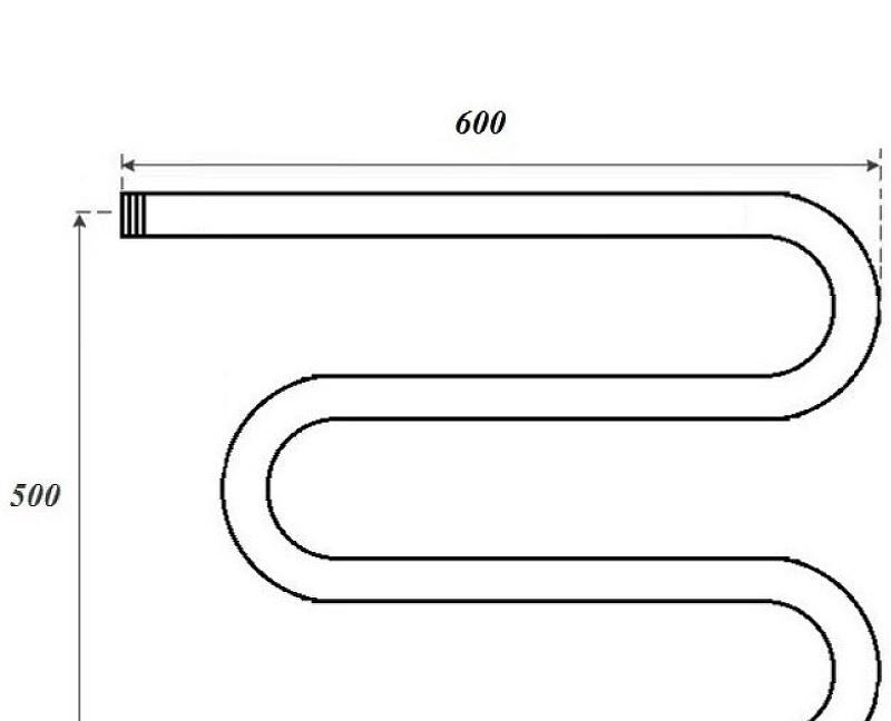 Полотенцесушитель водяной - Point, М-образный, 5.6x53.2x60 см, PN37556