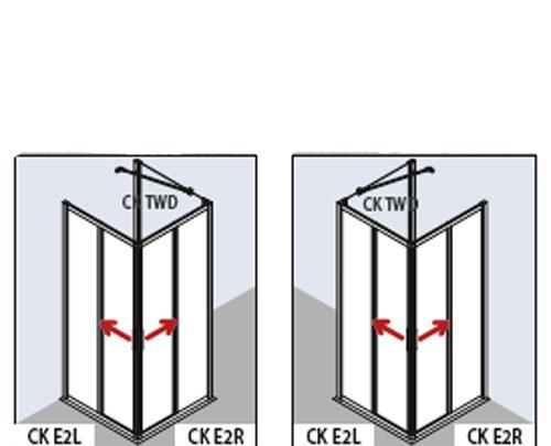 Душевая дверь - Kermi, Cada XS, 0.5x100x200 см, CKE2R10020VPK
