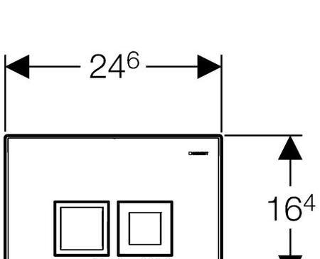 Кнопка смыва - Geberit, Delta 50, 2.5x24.6x16.4 см, 115.135.46.1