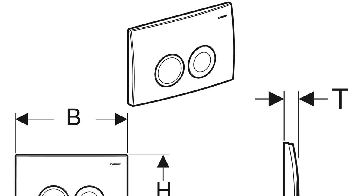 Кнопка смыва - Geberit, Delta 20, 2.3x24.6x16.4 см, 115.127.21.1