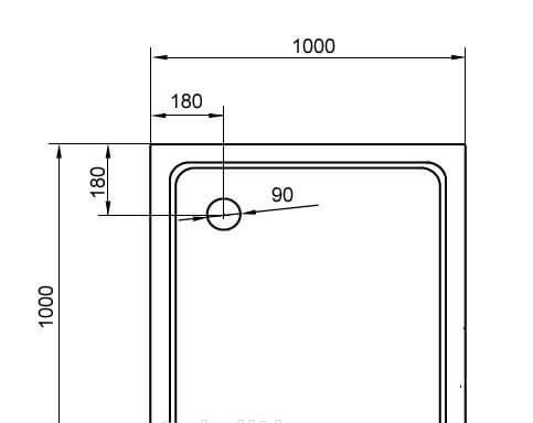 Душевой поддон - Cezares, Tray, 100x100x15 см, A-A-100-15-W0 / TRAY-A-A-100-15-W0