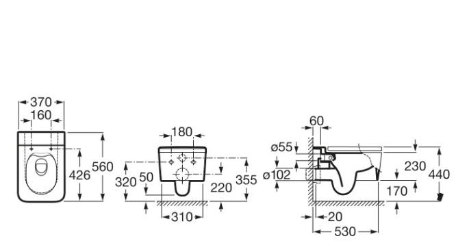 Roca Inspira, Унитаз подвесной, 346537000