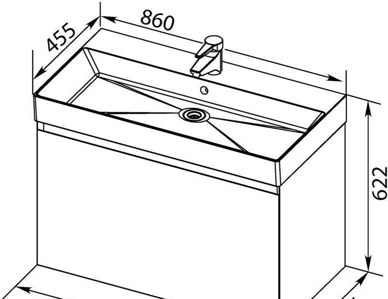 Aquanet Нью Йорк, Тумба с раковиной, 00213936