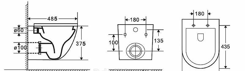 Grossman без коллекции, Унитаз подвесной, GR-4455BLMS