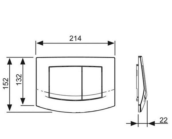 Кнопка смыва - Tece, Ambia, 2.2x21.4x15.2 см, 9240254